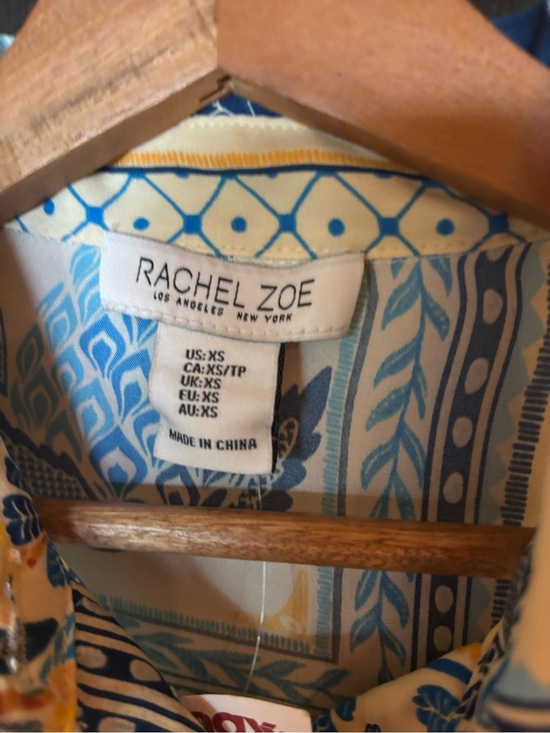 Rachel Zoe Tops - Rachel Zoe Blue and Cream Patterned Button-Down Shirt